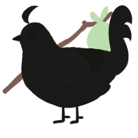 Shiro, a sable chicken with a lace pattern