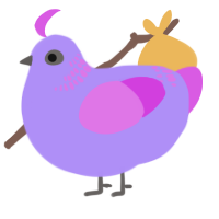 Flower, a lilac and orchid chicken with a neck-band pattern