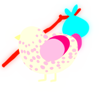 (unnamed), a white and rose chicken with a speckle pattern