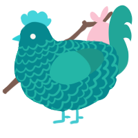 (unnamed), a teal and turquoise chicken with a lace pattern