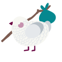 Salt, a white and mist chicken with a lace pattern