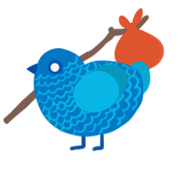 Marine, a sapphire and cerulean chicken with a lace pattern
