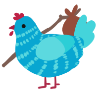 (unnamed), a cerulean and aqua chicken with a bar pattern