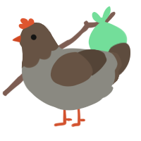 Ascher, a ash and bark chicken with a head pattern