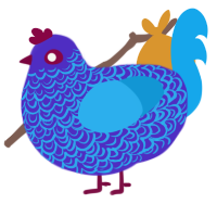 (unnamed), a indigo and sky chicken with a double-lace pattern