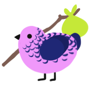 (unnamed), a lavender and navy chicken with a half-lace pattern