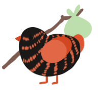 (unnamed), a sable and vermilion chicken with a bar pattern