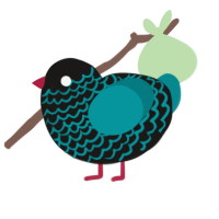 Deep Marine, a sable and teal chicken with a lace pattern