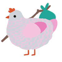 (unnamed), a mist and pink chicken with a lace pattern