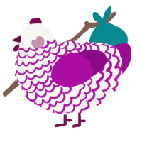 (unnamed), a white and plum chicken with a lace pattern