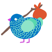Thoughtflare, a sapphire and mint chicken with a lace pattern