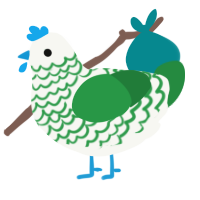 (unnamed), a white and viridian chicken with a lace pattern