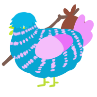 (unnamed), a cerulean and lavender chicken with a bar pattern