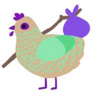 Pulletoss, a beige and spring chicken with a lace pattern