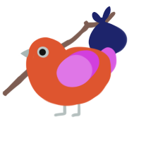 (unnamed), a vermilion and orchid chicken