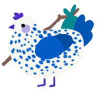 (unnamed), a white and ultramarine chicken with a speckle pattern