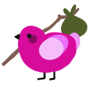 (unnamed), a fuchsia and lavender chicken