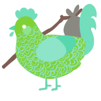 (unnamed), a grass and mint chicken with a double-lace pattern