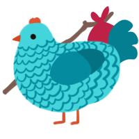 4, a aqua and sea chicken with a lace pattern