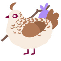 Marble Cake, a cream and brown chicken with a half-lace pattern