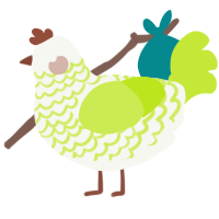 (unnamed), a white and lime chicken with a lace pattern