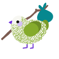 Allium, a white and chartreuse chicken with a double-lace pattern