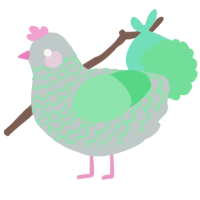 Spearmint, a silver and spring chicken with a lace pattern