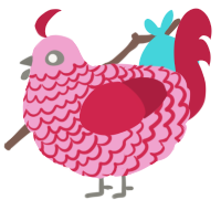 (unnamed), a pink and crimson chicken with a lace pattern