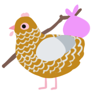 (unnamed), a ochre and mist chicken with a lace pattern