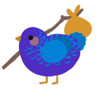Palette, a indigo and sapphire chicken with a half-lace pattern