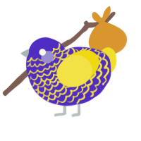 (unnamed), a indigo and yellow chicken with a lace pattern