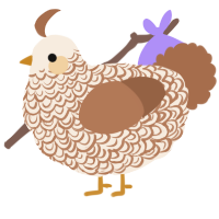 Vanilla, a cream and brown chicken with a double-lace pattern