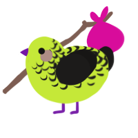 DANGER, a lime and sable chicken with a half-lace pattern