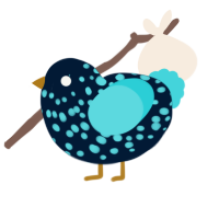 Algae, a tumblr and aqua chicken with a speckle pattern