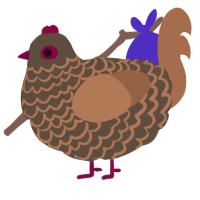 Raspberry Truffle, a bark and brown chicken with a lace pattern