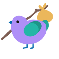 Circuit, a lilac and turquoise chicken