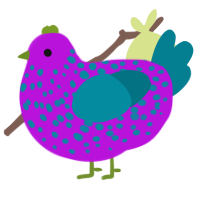 A amethyst and sea chicken with a speckle pattern