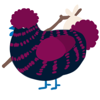 Divine, a tumblr and wine chicken with a bar pattern