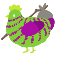 Lishie, a grass and plum chicken with a bar pattern