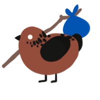 Leal, a russet and black chicken with a neck-speckle pattern
