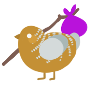 Pau, a gold and silver chicken with a half-bar pattern
