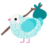 Ska, a white and aqua chicken with a double-lace pattern