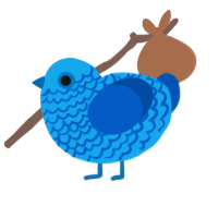 Liam, a sky and ultramarine chicken with a lace pattern
