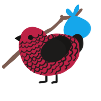 Ecclesiophobia, a crimson and sable chicken with a lace pattern