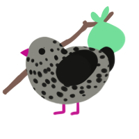 (unnamed), a ash and black chicken with a speckle pattern