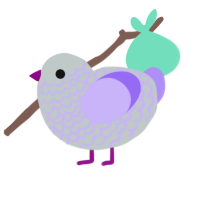 Frosting, a silver and lilac chicken with a lace pattern