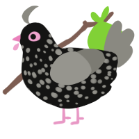 (unnamed), a black and ash chicken with a speckle pattern