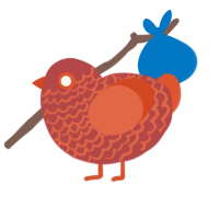 fire, a red and vermilion chicken with a lace pattern