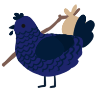 TWIN BABY 3, a navy and tumblr chicken with a lace pattern