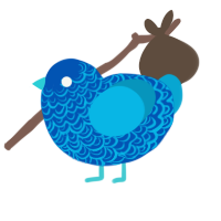 (unnamed), a ultramarine and cerulean chicken with a double-lace pattern